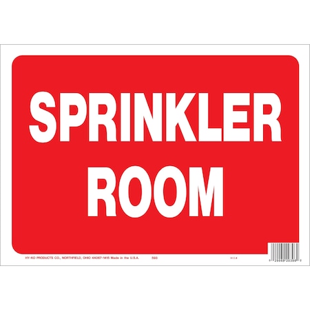 Hy-Ko Sprinkler Room Sign 10" x 14", 5PK A20396